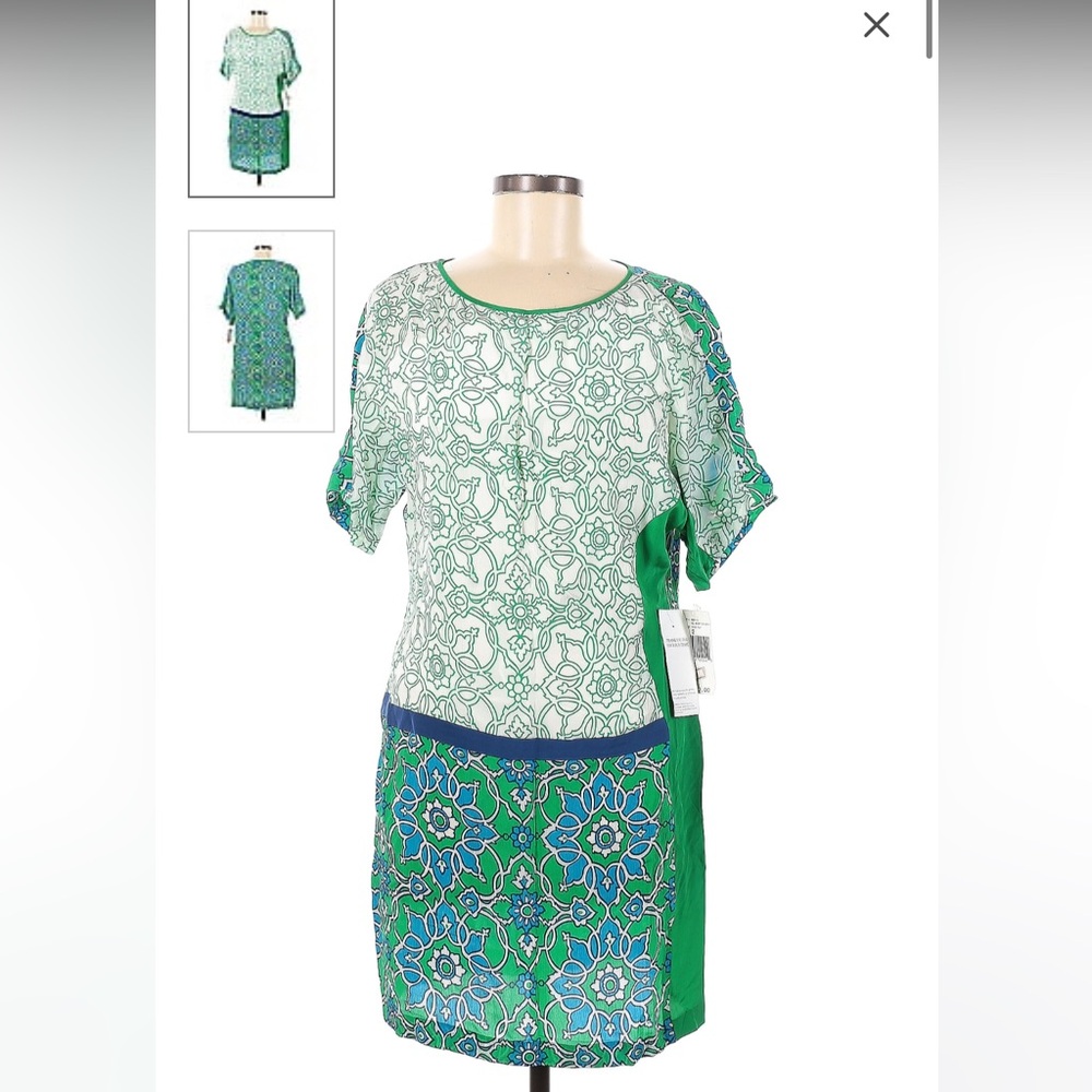 Phoebe couture shift dress in green pattern. Super cute for summer!